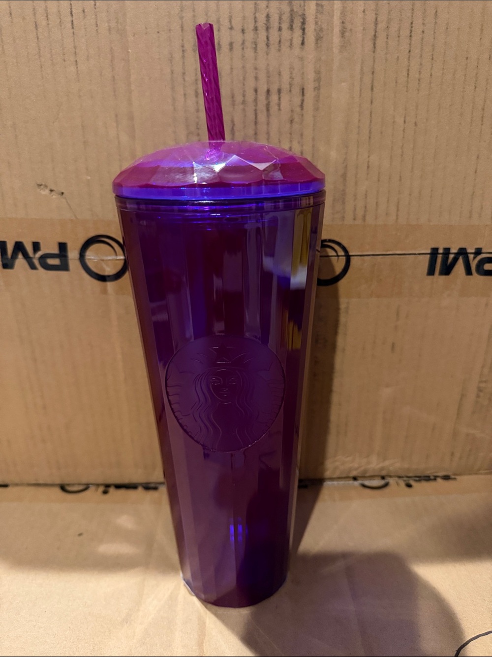 Starbucks Purple Faceted Reusable Tumbler with Straw
